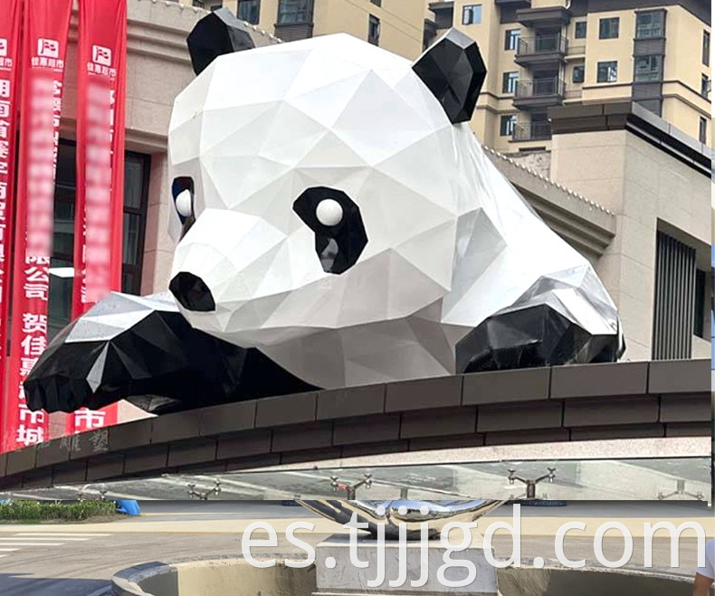 Geometric Panda Sculpture